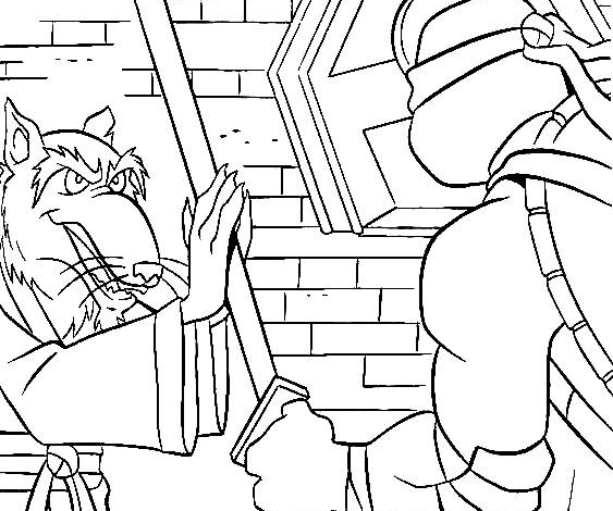 TMNT Leonardo Splinter Coloring Page