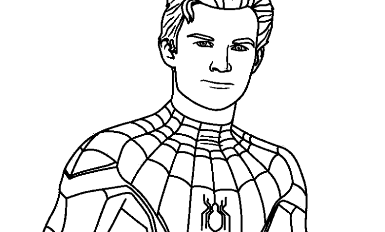 Tom Holland Spiderman Coloring Page