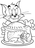 Tom Jerry Cake Coloring Page Tom Jerry Cake Coloring Page