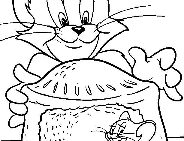 Tom Jerry Cake Coloring Page