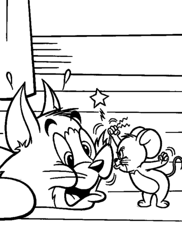 Tom Jerry Funny Coloring Page