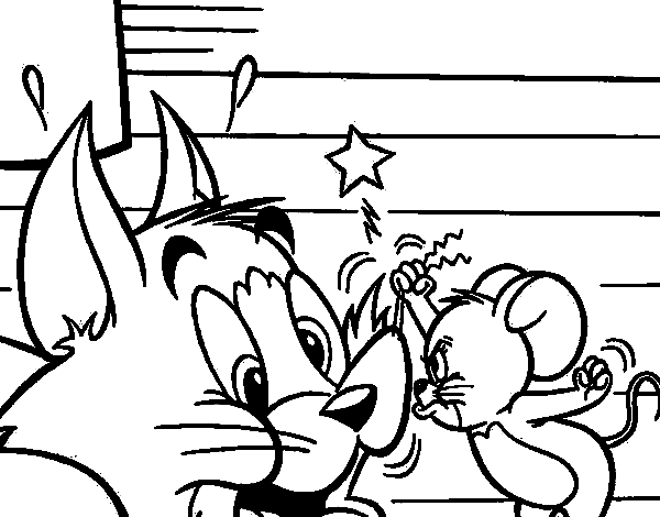 Tom Jerry Funny Coloring Page