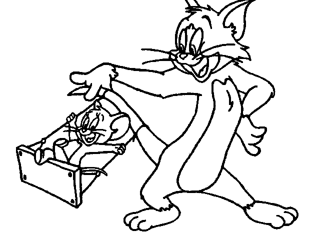 Tom Jerry Tail Swing Coloring Page