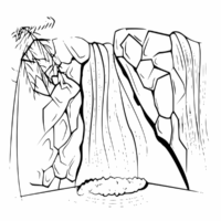 Waterfall Scene Coloring Page