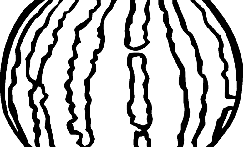 Watermelon Pattern Coloring Page