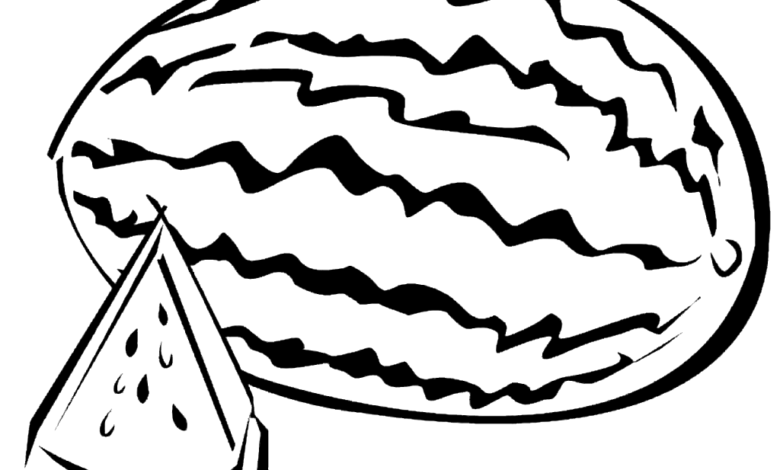 Watermelon Slice Coloring Page