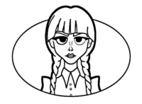 Wednesday Addams Face Coloring Page Wednesday Addams Face Coloring Page