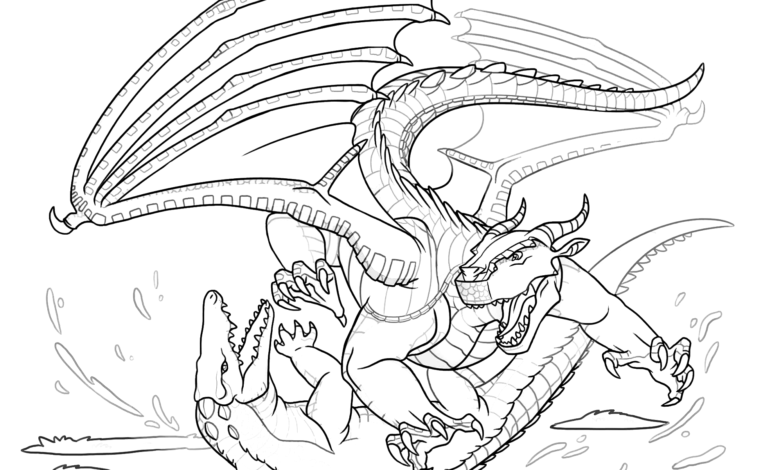 Wings Fire Fight Coloring Page