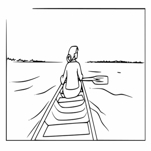 Woman Rowing Coloring Page