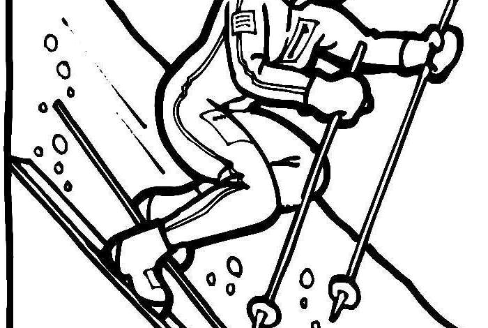 Woman Ski Sport Coloring Page