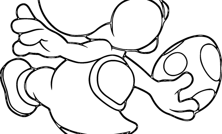 Yoshi Egg Coloring Page