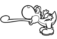 Yoshi Tongue Coloring Page
