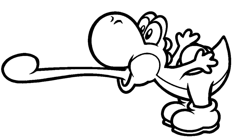 Yoshi Tongue Coloring Page