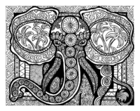 Zentangle Elephant Animal Coloring Page