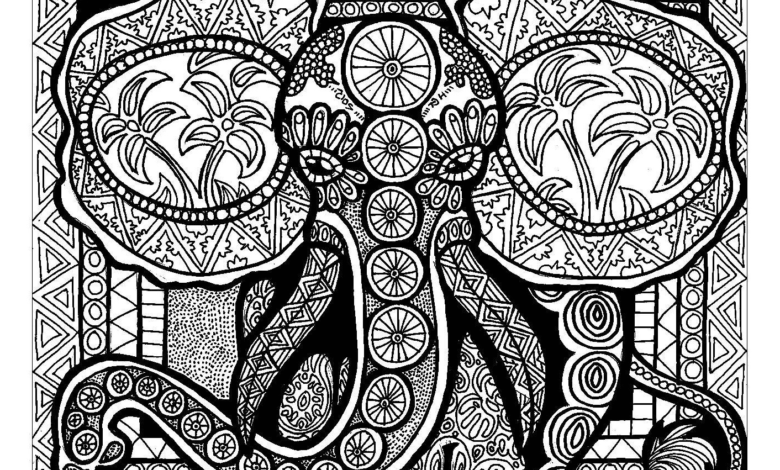 Zentangle Elephant Animal Coloring Page