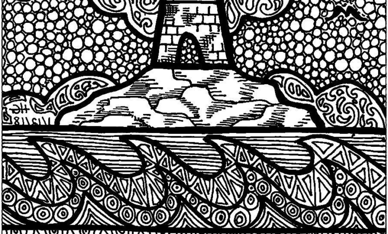 Zentangle Lighthouse Coloring Page