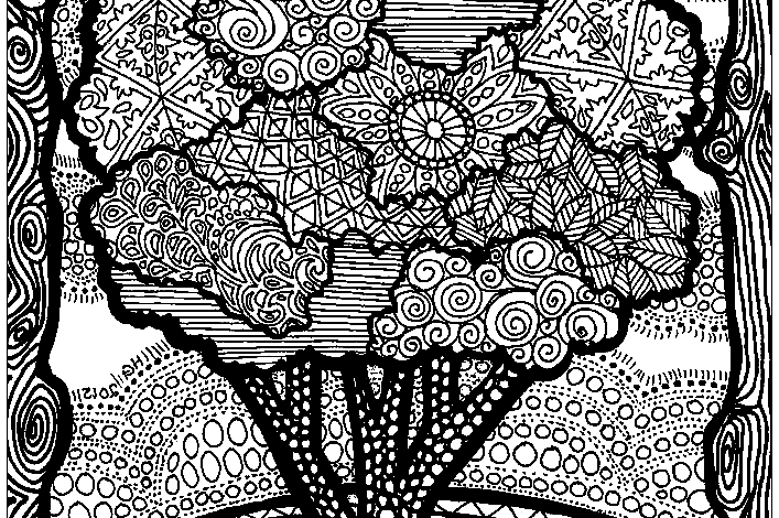 Zentangle Tree Coloring Page