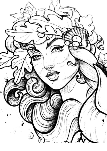 Aphrodite Girl Hair Coloring Page