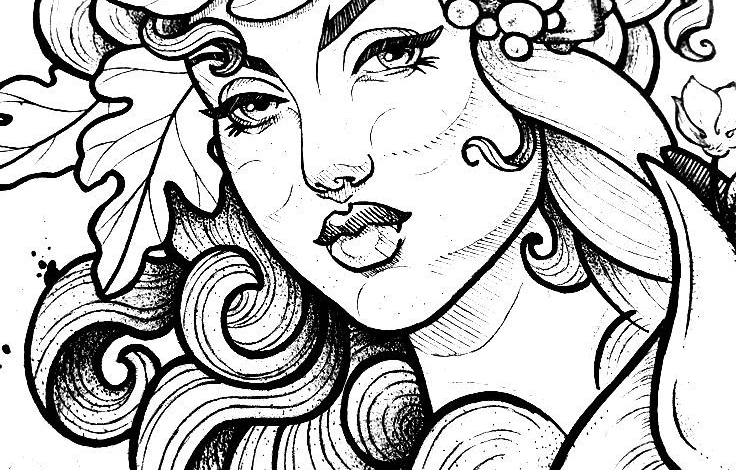 Aphrodite Girl Hair Coloring Page