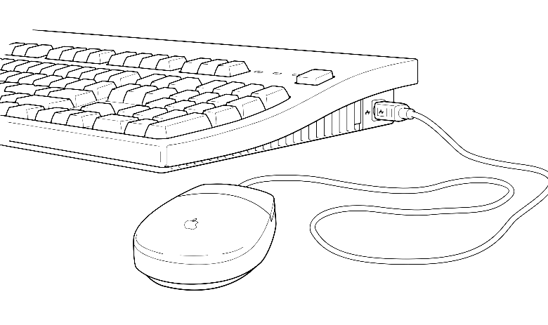 Apple Computer Mouse Coloring Page