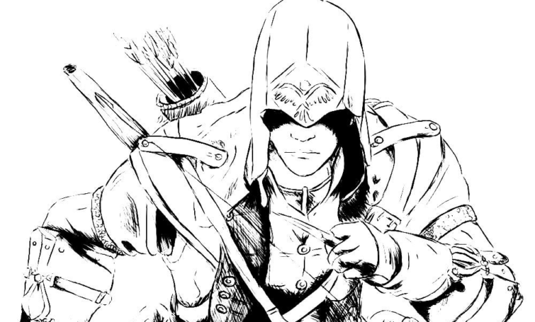 Assassin's Creed Mysterious Coloring Page