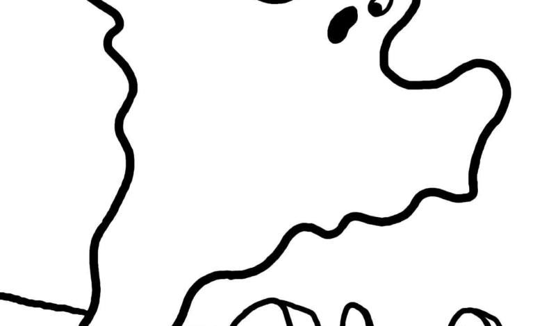 Cemetery Ghost Coloring Page
