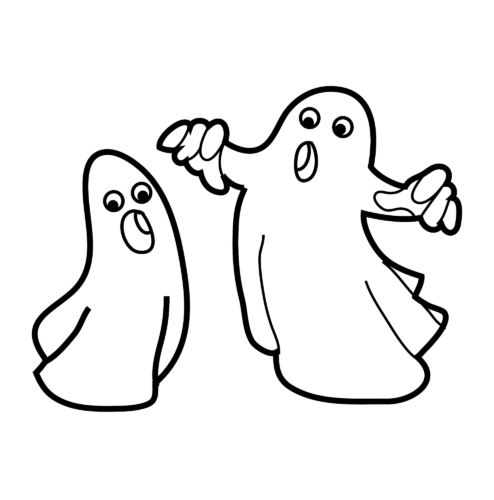 Cute Ghosts Coloring Page