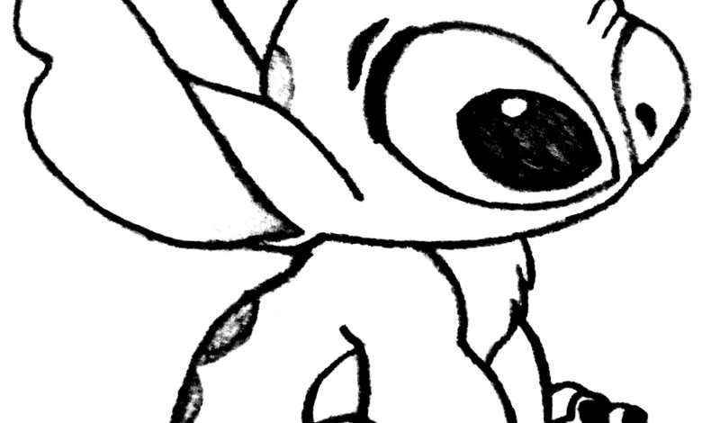 Cute Stitch Smile Coloring Page