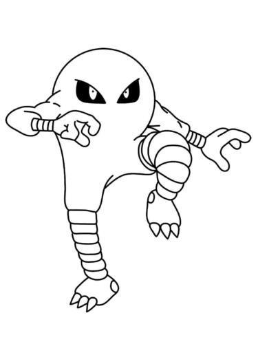 Fighter Pokemon Hitmonlee Coloring Page