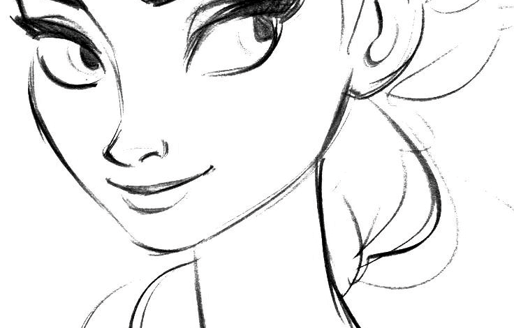 Frozen Beautiful Girl Disney Coloring Page