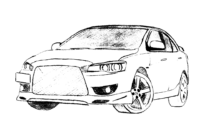 Mitsubishi Lancer Evo Charismatic Coloring Page