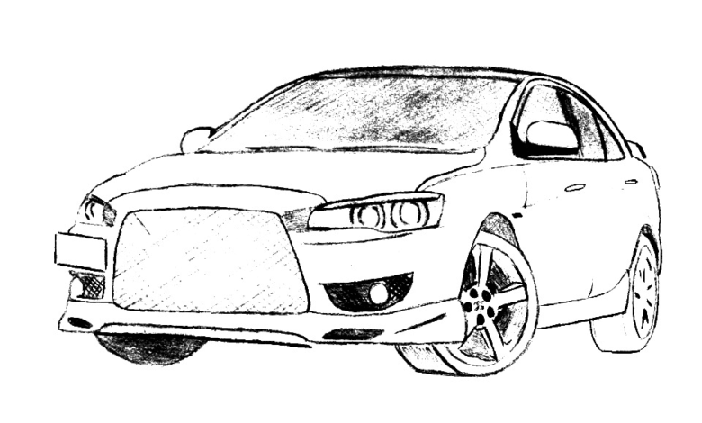 Mitsubishi Lancer Evo Charismatic Coloring Page