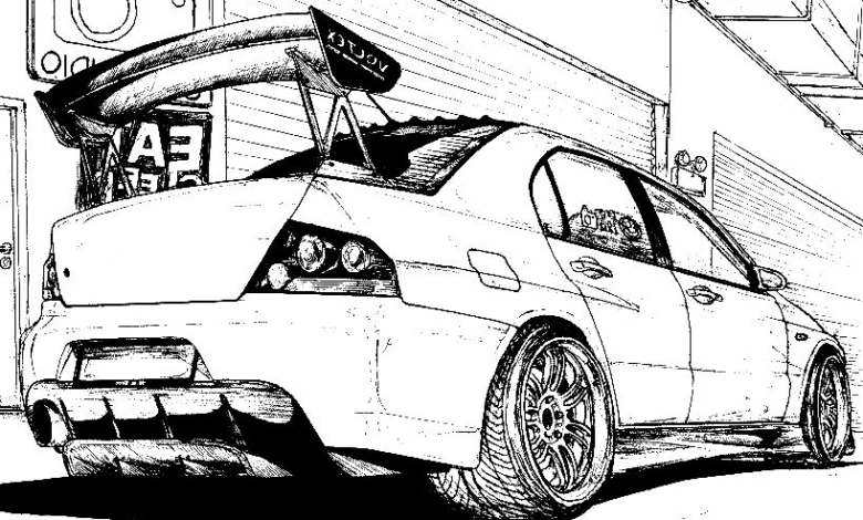 Mitsubishi Lancer Evo Urban Coloring Page