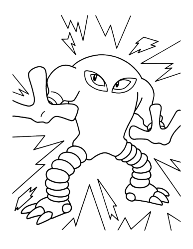 Pokemon Hitmonlee Effect Coloring Page