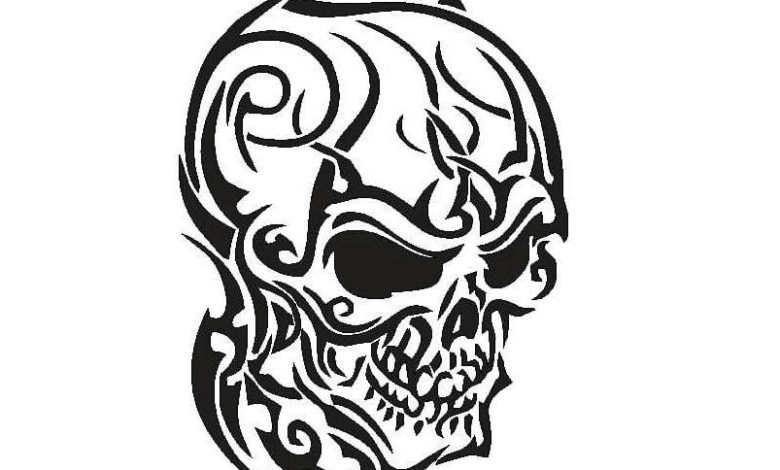 Skull Flame Tattoo Coloring Page