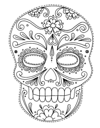 Skull Flower Teeth Coloring Page