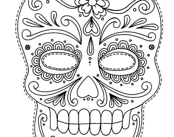 Skull Flower Teeth Coloring Page