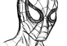 Spiderman Head Aesthetic Coloring Page
