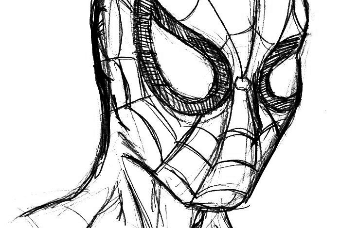 Spiderman Head Aesthetic Coloring Page
