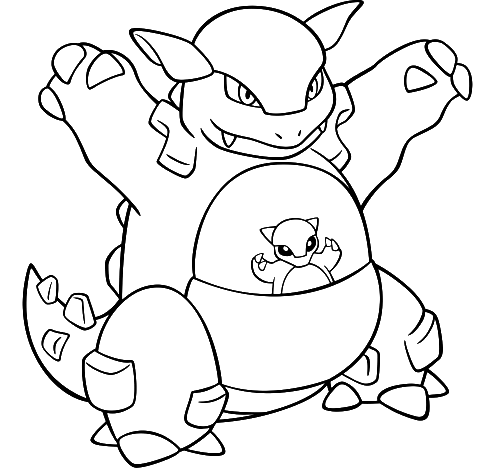 Sweet Kangaskhan Oval Coloring Page (2)