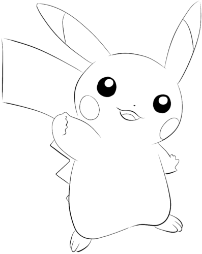 Sweet Pikachu Oval Coloring Page (2)