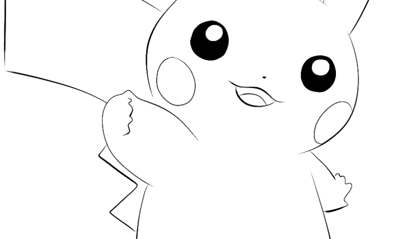 Sweet Pikachu Oval Coloring Page (2)