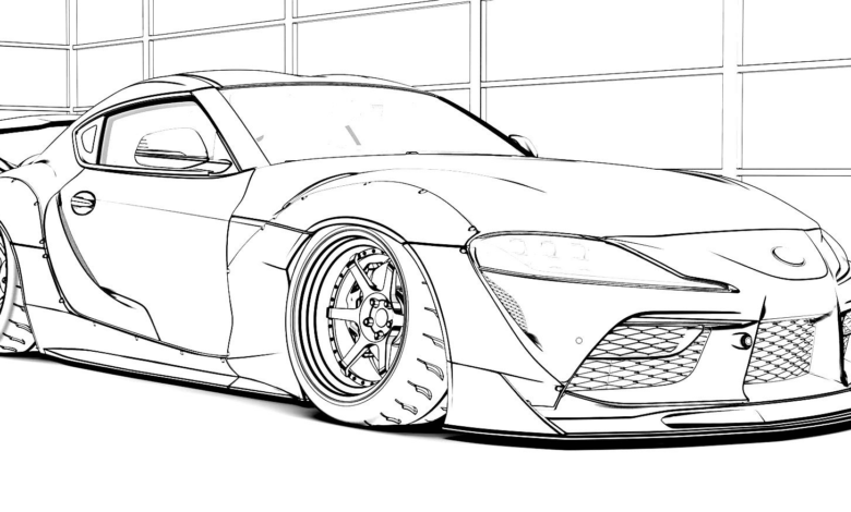 Toyota Supra Car Coloring Page