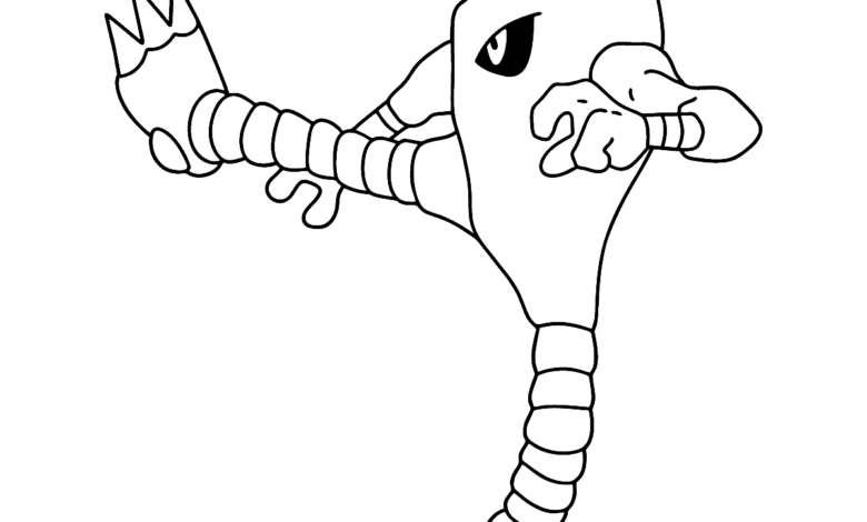 hitmonlee coloring page