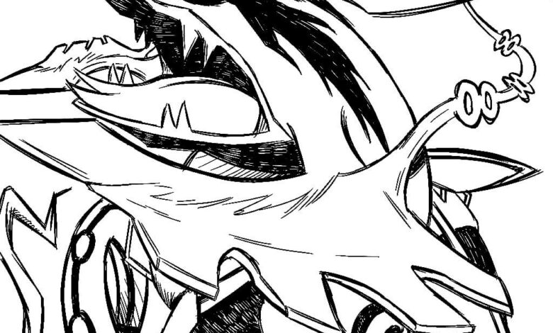 Aggressive Mysterious Pokemon Rayquaza Coloring Page