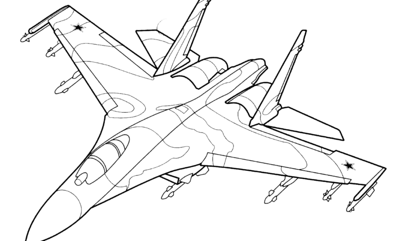 Airplane Aviation Coloring Page