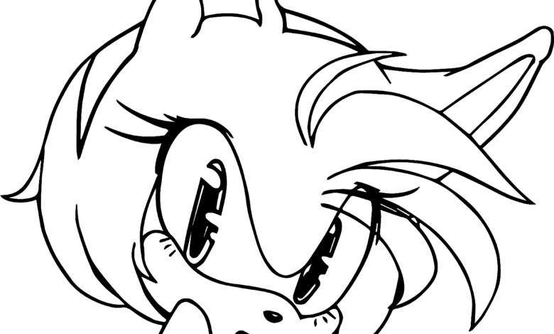 Beautiful AmyRose Sonic Coloring Page