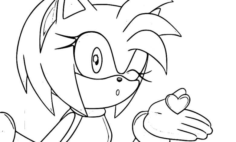 Flirty AmyRose Sonic Coloring Page