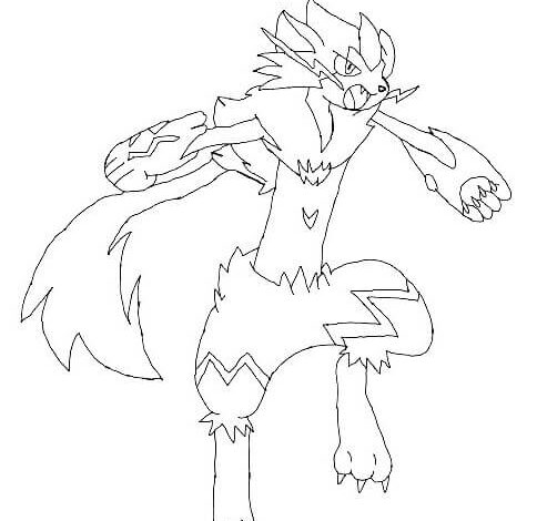 Pokemon Fight Zeraora Coloring Page