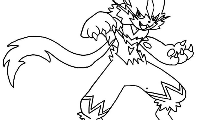 Pokemon Happy Zeraora Coloring Page